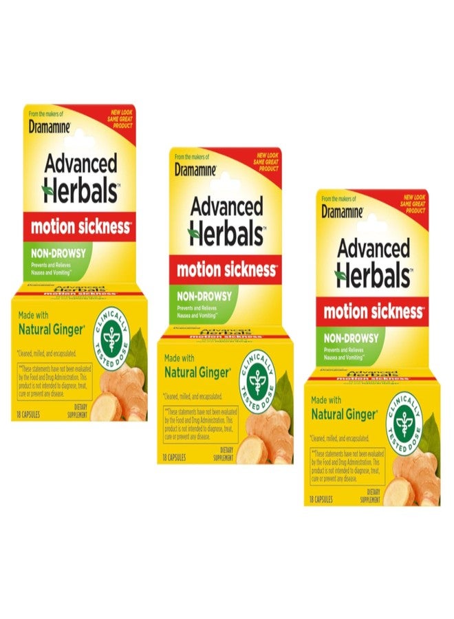 Dramamine Advanced Herbals Non-Drowsy Motion Sickness Relief Caplets, 18 Count (Pack of 3) - Image 2